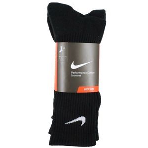 NIKE Unisex 3 PACK COTTON CUSHION CREW SOCKS Black